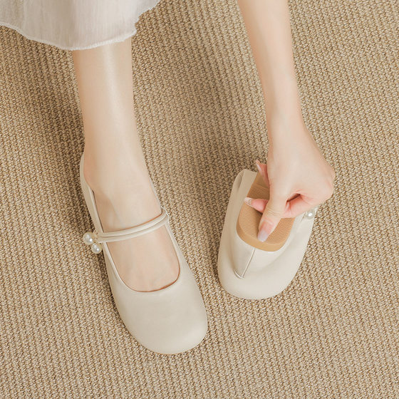 Soft-soled Mary Jane Shoes Round-toe Shallow Mouth 2025 Spring and Summer New Commuter All-match Single-layer Shoes Flat Women's Shoes