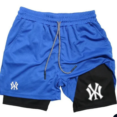 Cross-Border Aliexpress Quick-Drying Sports Shorts Men's 2024 Summer Basketball Fitness Running Fake Two-Piece Casual Pants