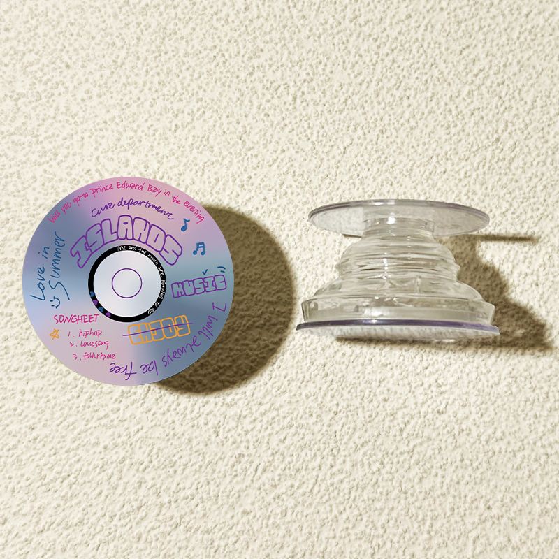 Ins disco de música redondo creativo para el soporte de airbag de teléfono móvil pegado 360 rotación retráctil perezoso perseguir el drama de escritorio