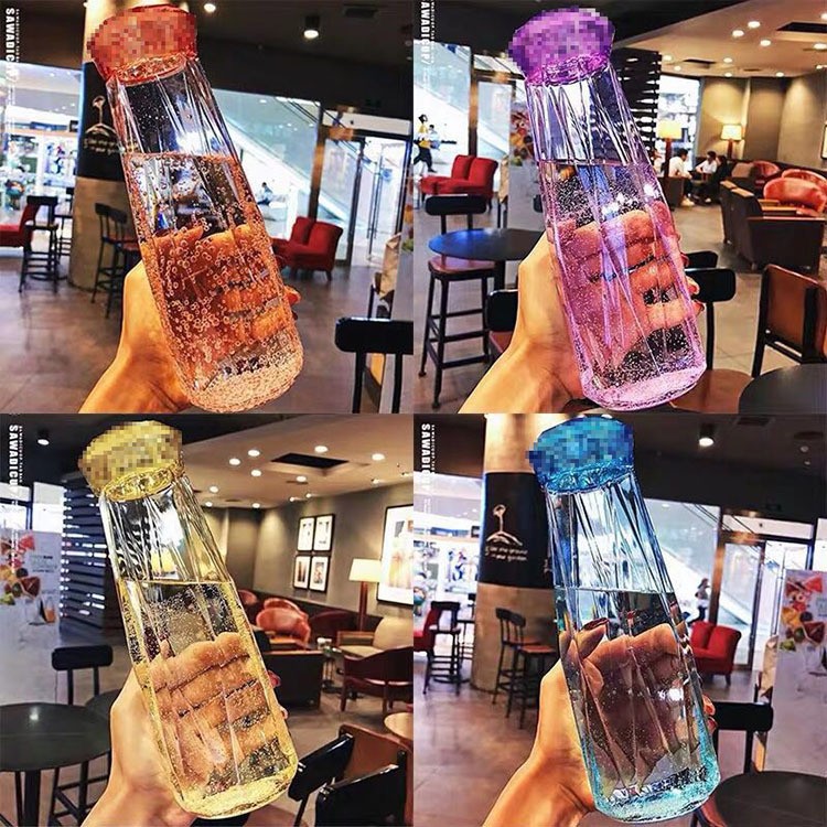 Wholesale glass water cups, Instagram advertising cups, promotional gifts, street promotion, convenient carry cups, priced at $3 or less