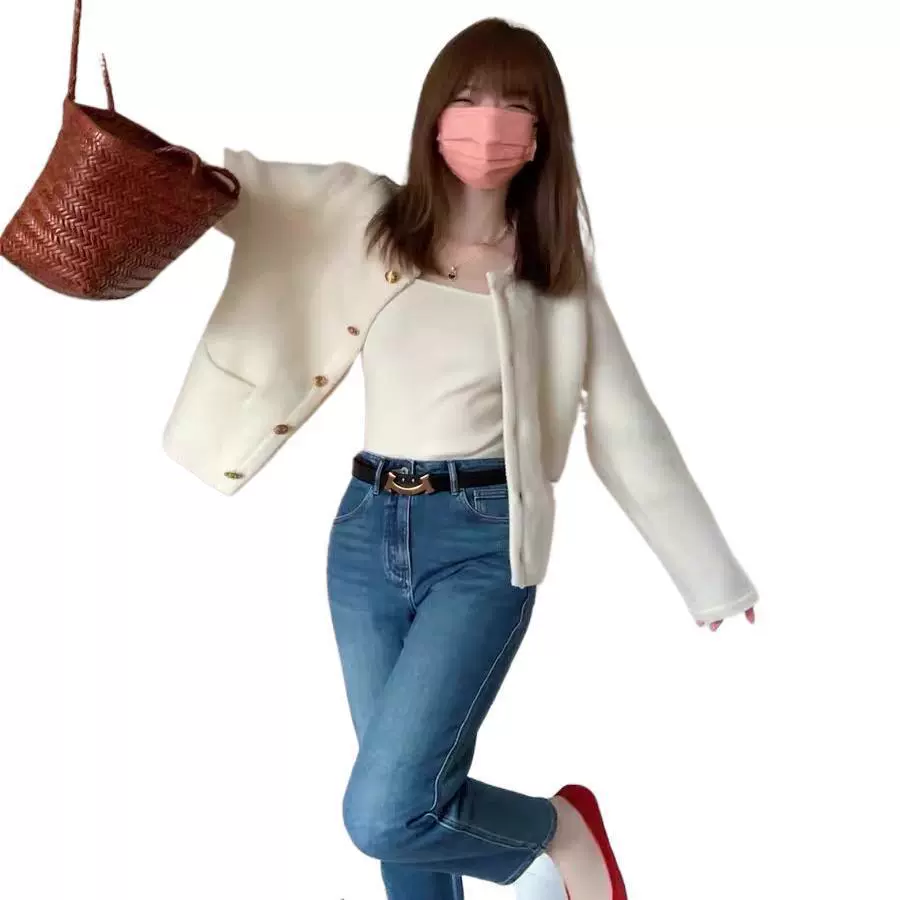 Осенний свитер-жакет, вязаный кардиган, в стиле Шанель