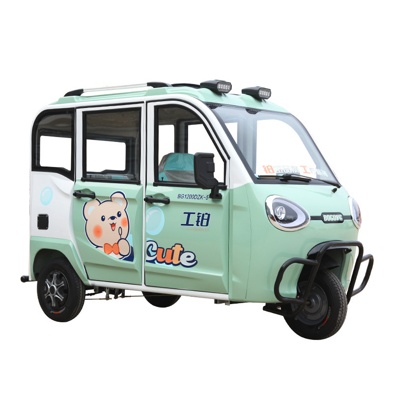 Triciclo eléctrico totalmente cerrado, caminante de edad avanzada, carro de batería, caravana, estándar nacional, tres ruedas transfronterizas