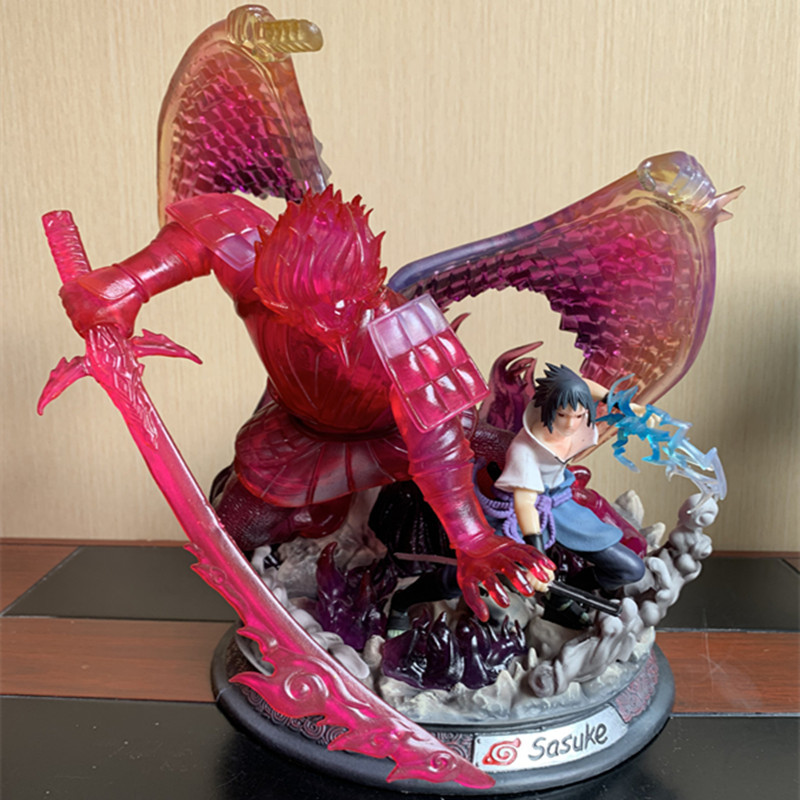 3 figuras de anime de Naruto GK, figuras luminosas a gran escala con Susanoo, Kakashi, Sasuke e Itachi.