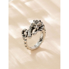 H 31336 Dragon tiger open men's ring ��ͷ�ϻ�������ʿ��ָ
