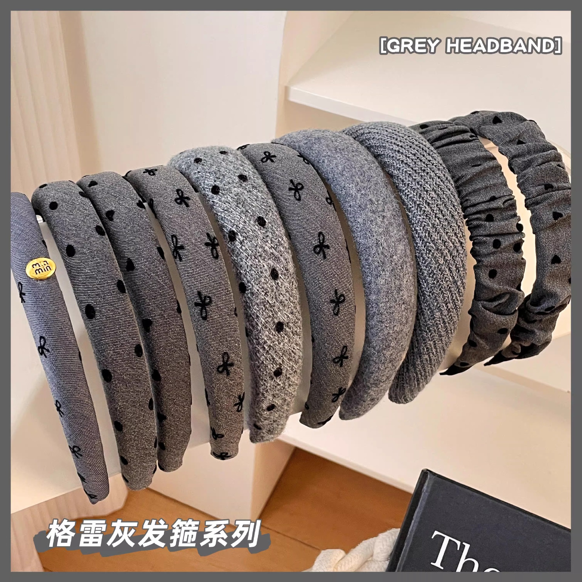 Gray arco de cabello para mujeres fuera de lavarse la cara de la prensa cabello de cabeza de cabello de cabello de cabeza de cabello de cráneo alto toque de cabello