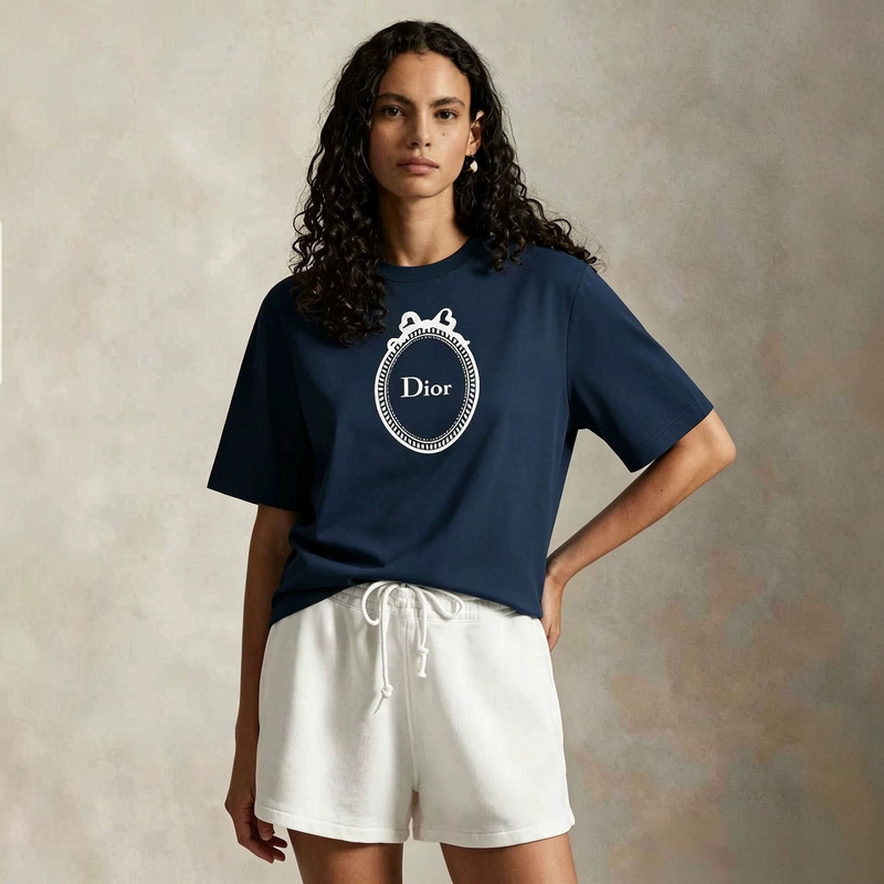 European and American cross-border 26 summer new stylish, comfortable, simple, versatile, gentle style bow mirror T-shirt short sleeve for women