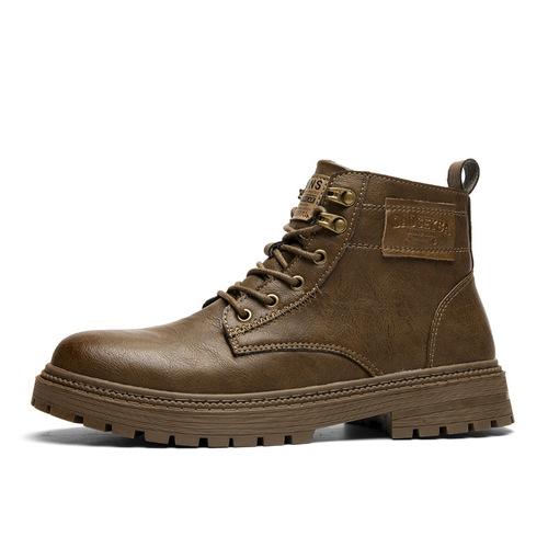 Men's shoes autumn and winter new high-top Martin boots men's retro British style mid-top work boots men's cycling motorcycle boots