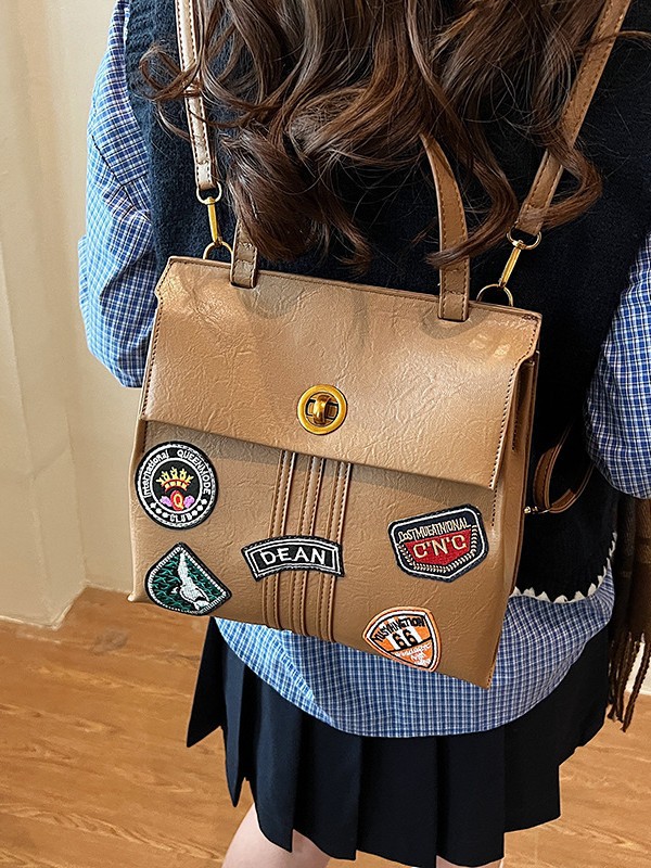 Colegio estilo retro bolso de mano gran capacidad alta mochila multipropósito ocio mochila de hombro