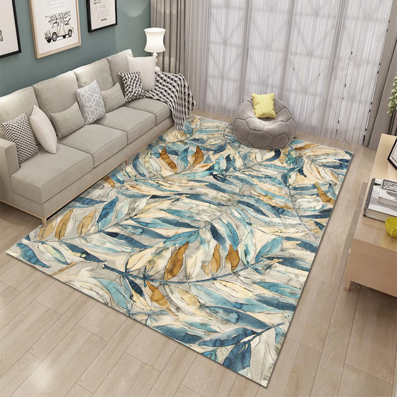 Alfombra nórdica abstracta teñida con tinta para sala de estar, dormitorio y mesita de noche, alfombra de cobertura total, personalizable, lavable a máquina, venta al por mayor transfronteriza.