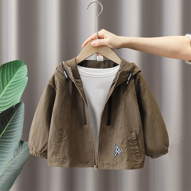 5892 Chaqueta para niños Primavera y otoño 2024 Nuevos niños Otoño sudadera con capucha Estilo occidental Bebé Color sólido Versión coreana salvaje