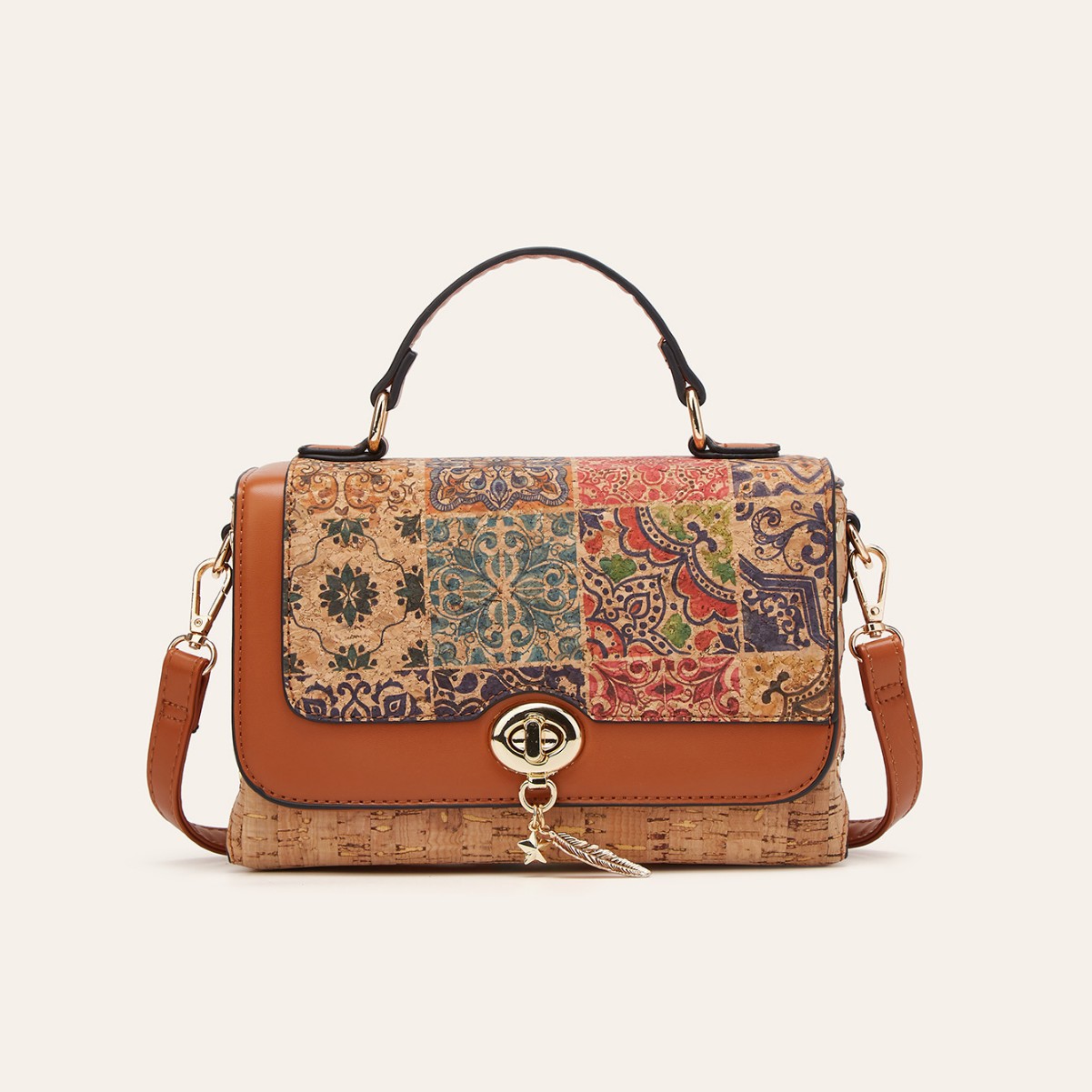Vintage European Ethnic Shoulder Bag With Bark Pattern Design_voghion.com