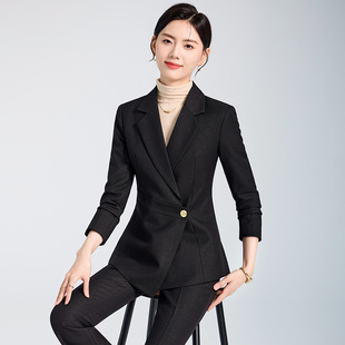 Business Suit suit Women's Spring and Autumn 2024 New Broadcasting Host Art Test Dress Micro-pants Suit Two-Piece Suit