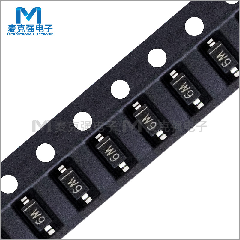 国产贴片稳压二极管BZT52C5V6 0.35W 5.6V 封装SOD-123/1206 印W9