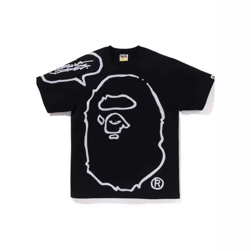 Summer Trendy Brand Bape Pure Cotton Heavyweight Couple Student Foreign Trade Short-Sleeve Ape Head Shark Cross-Border T-Shirt Top Summer Trendy Brand Bape Pure Cotton Heavyweight Couple Student Foreign Trade Short-Sleeve Ape Head Shark Cross-Border T-Shirt Top