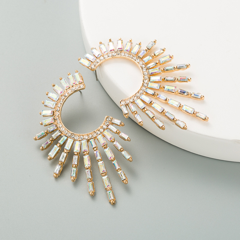 Earrings Classification Fashion Heart Diamond Alloy Artificial Gemstones Earrings