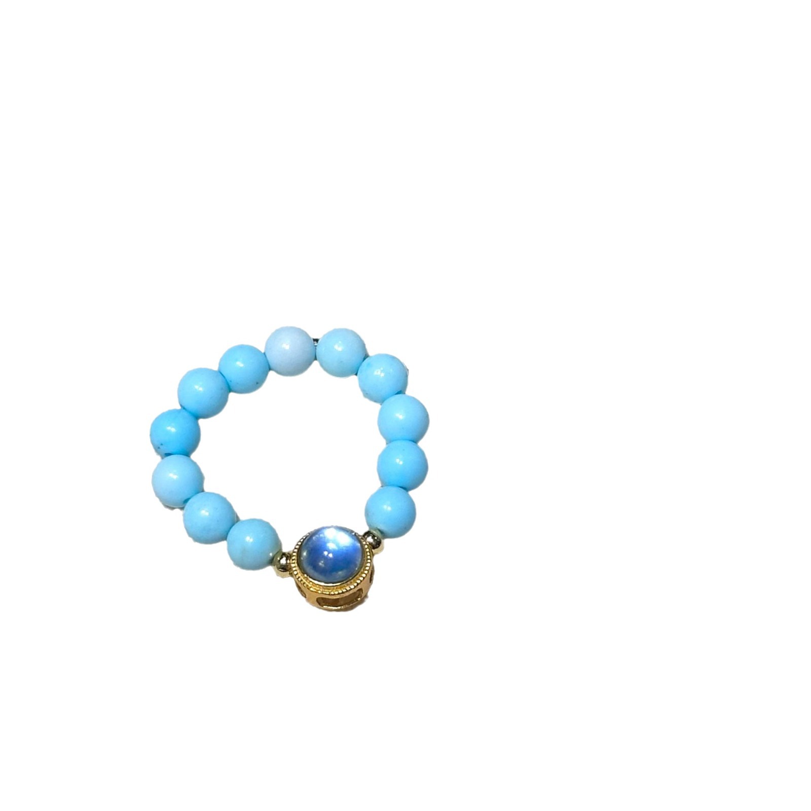 Turquoise sapphire elegant universal ring with stone pearl