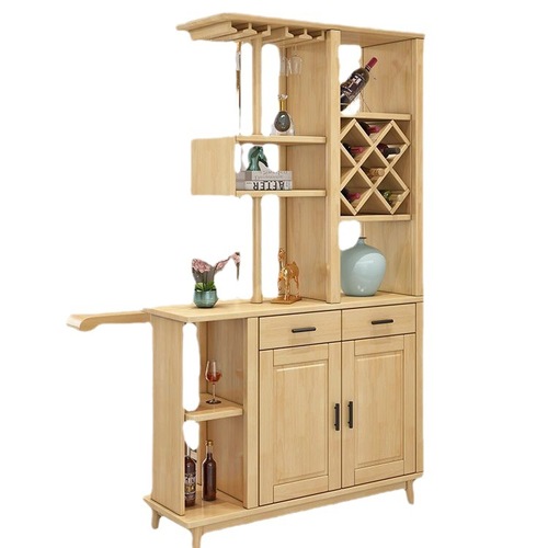 Nordic living room solid wood wine cabinet partition cabinet entrance shoe cabinet Chinese double-sided wall solid wood entrance hall cabinet screen