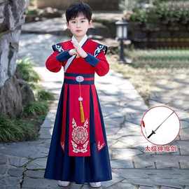 汉服男童秋装2023新款儿童古装女童唐装秋款男孩国学服中秋演出服