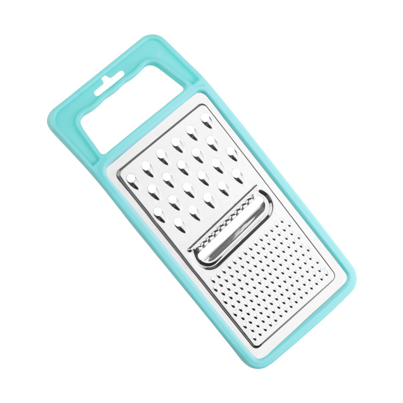 Acero inoxidable plana rallador de cocina de corte de artefactos en rodajas amoladora tres en uno herramientas de cocina al por mayor