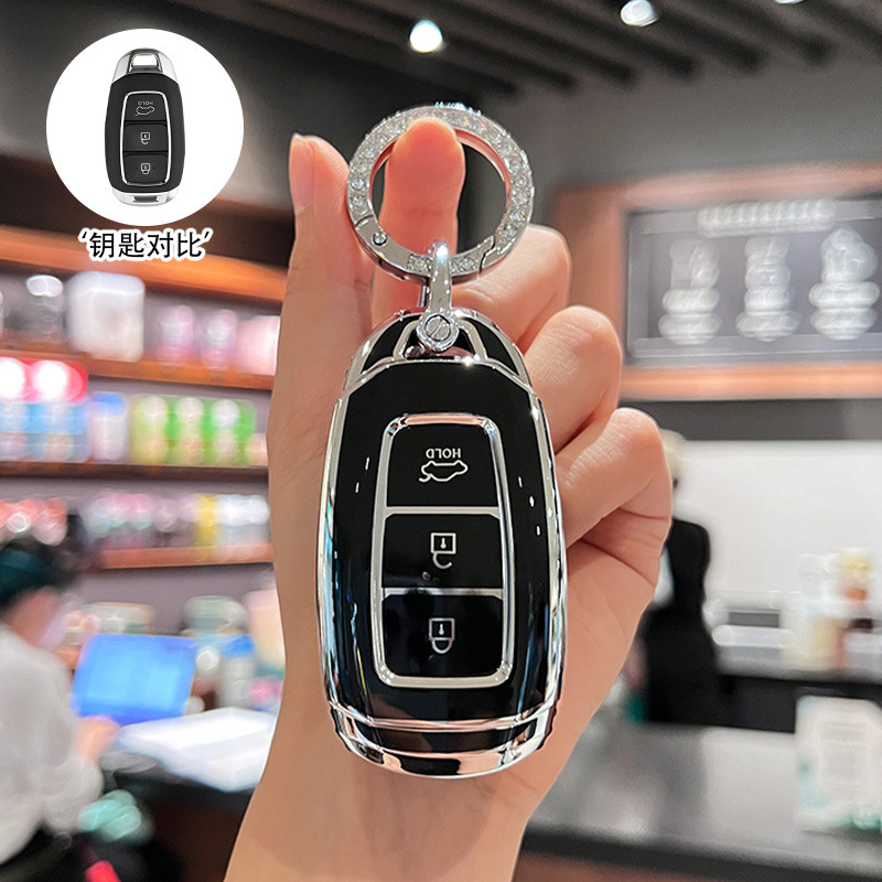 [modern k style] silver edge black + diamond ring