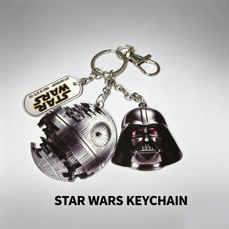 Cross-Border Metal Star Wars Death Star Darth Vader Keychain, European and American Style Creative Pendant, Personalized Backpack Accessory