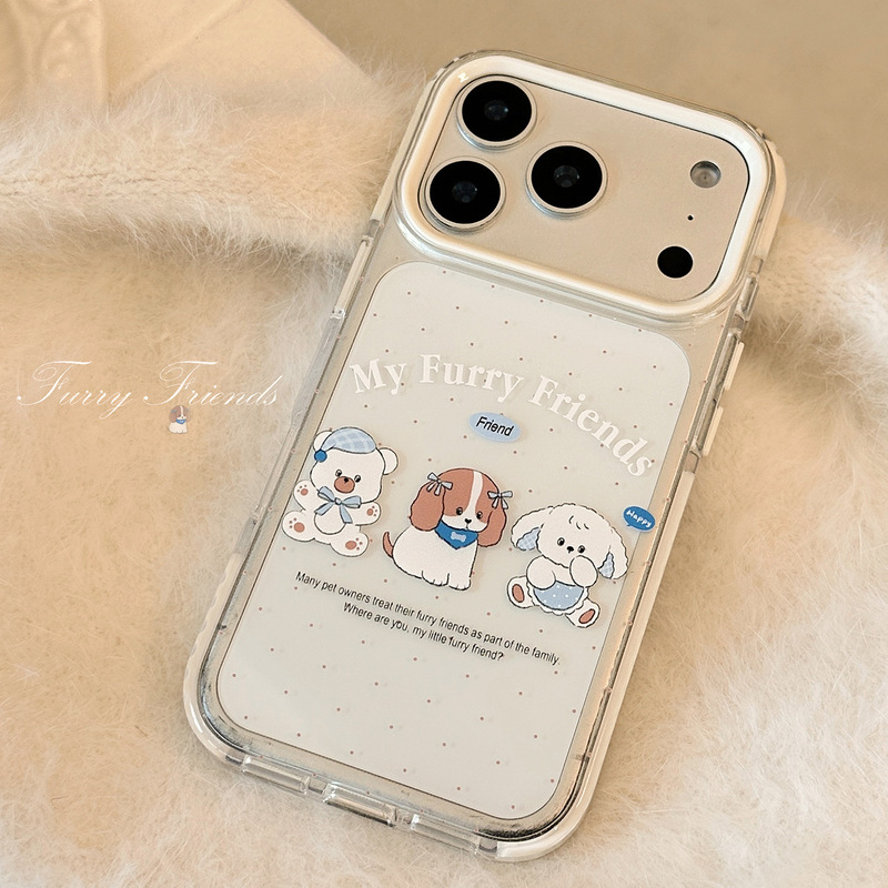 Blue Puppy Friend Iphone17Promax Apple 16 Mobile Phone Case 15 Transparent Anti-Fall 13 Suitable for 12 Cute Blue Puppy Friend Iphone17Promax Apple 16 Mobile Phone Case 15 Transparent Anti-Fall 13 Suitable for 12 Cute