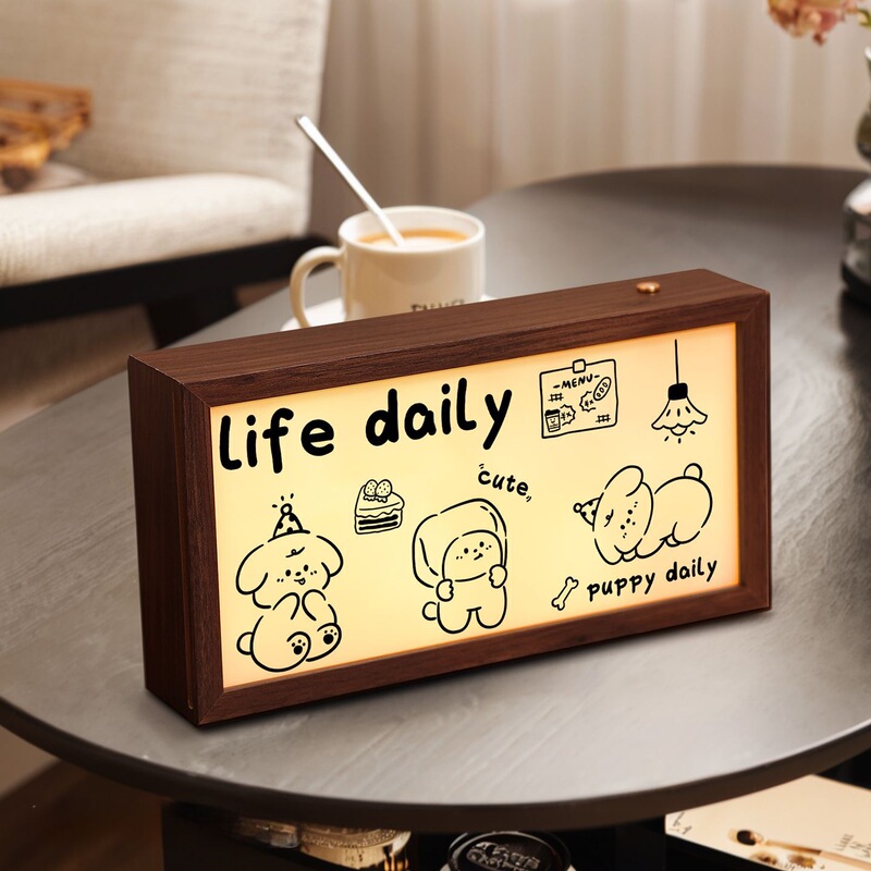Retro DIY rechargeable luminous photo frame acrylic ornament night light kitchen ambiance light decorative high-value photo frame Retro DIY rechargeable luminous photo frame acrylic ornament night light kitchen ambiance light decorative high-value photo frame