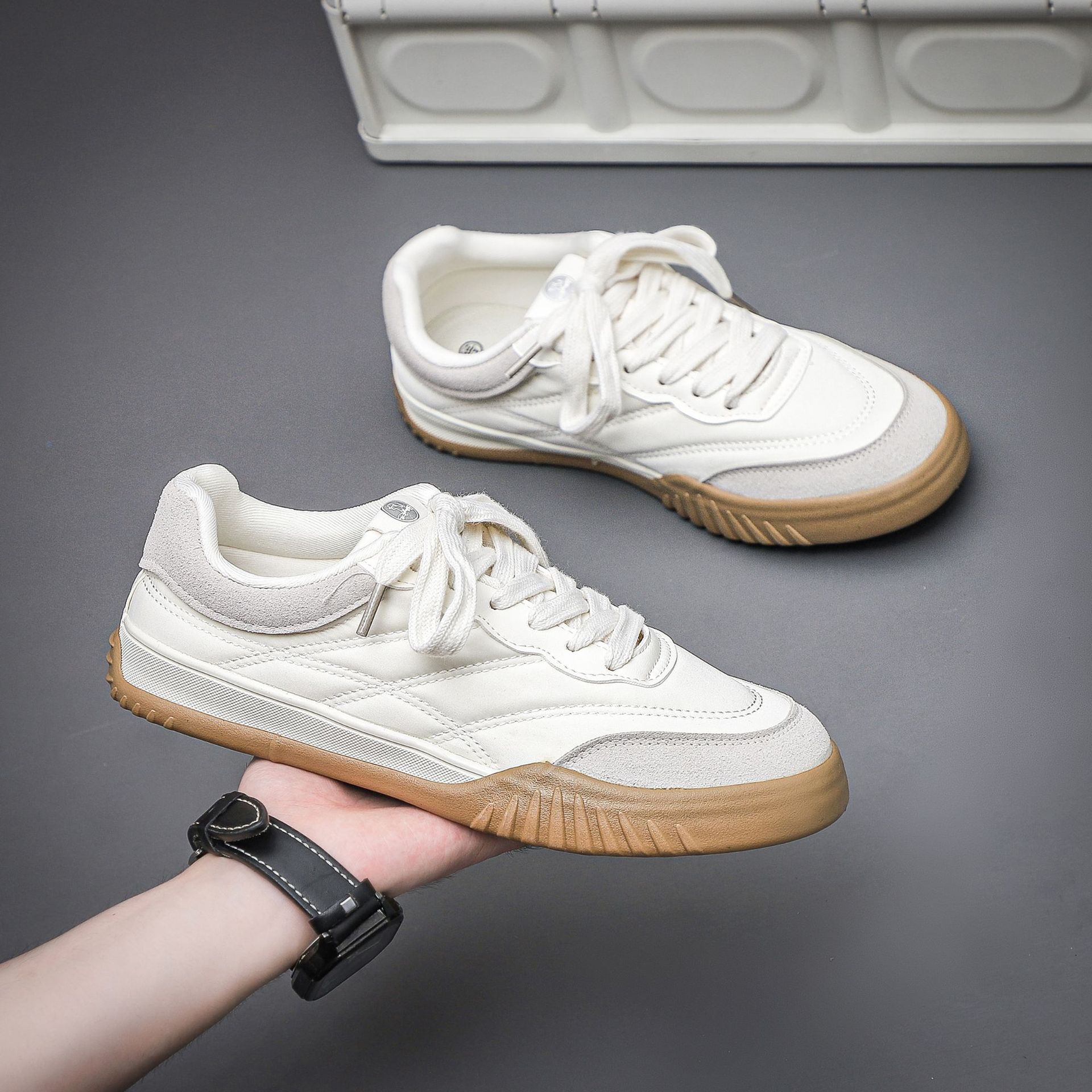 Zapatos de lona para hombres 2025 primavera nuevo estilo explosivo diario versátil zapatos de skate casuales para hombres tres veces vulcanizados zapatos de hombre image 7
