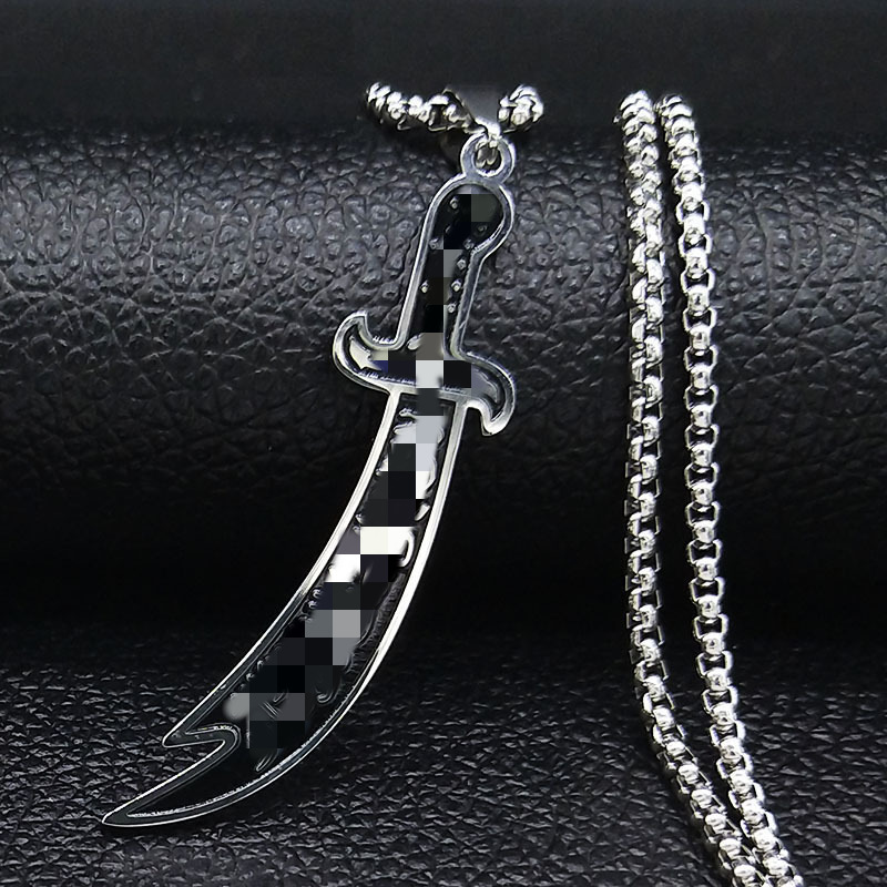 Cross Border AliExpress Ali ibn Abi Taleb's Sword Men's Retro Sword Stainless Steel Necklace