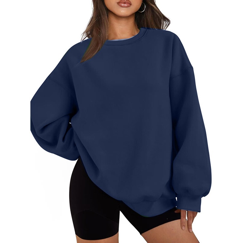 Foreign Trade Spring, Autumn, and Winter Unisex Loose-Fitting Sports Crewneck Fleece Sweatshirt Pullover Long-Sleeve Casual Top