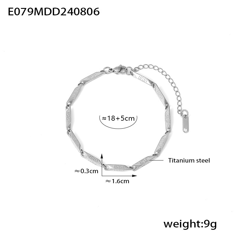 Conjunto de joias com colar e pulseira de elos em losango_voghion.com