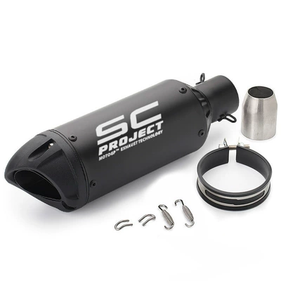 Wholesale New Modified Thunder Cannon Exhaust Pipe Huanglong 600/300 Scorpio Motorcycle Modified Universal Exhaust Pipe (Motorcycle exhaust pipe) - thunder-cannon-duckbill-style-black