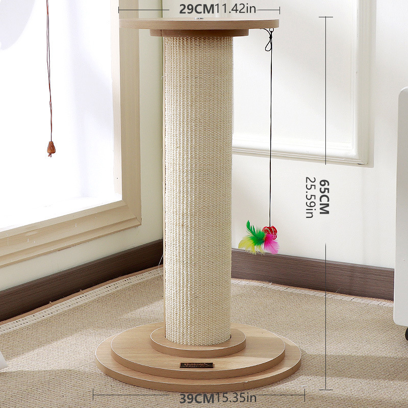 Placa de agarre de gato de sisal de madera maciza al por mayor, columna de agarre de gato, marco de escalada vertical para gato, marco de agarre para gato, columna de garras afiladas, suministros de juguete para gatos