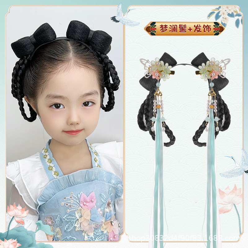 Menglan 번 + 파란색 Beibei 헤어 액세서리 한 쌍