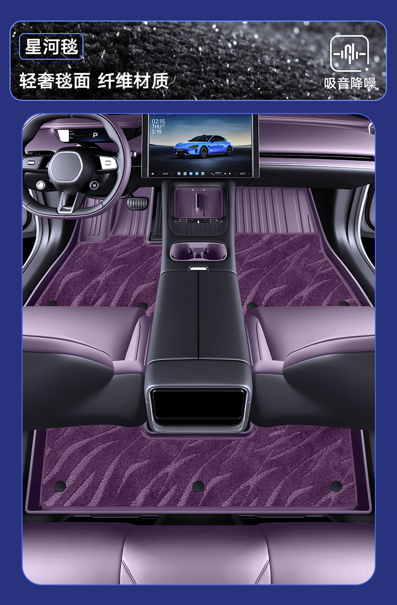Suitable for 26 models of Xiaomi SU7, complete set of car interior decoration accessories, TPE full-cover floor mats, modification parts