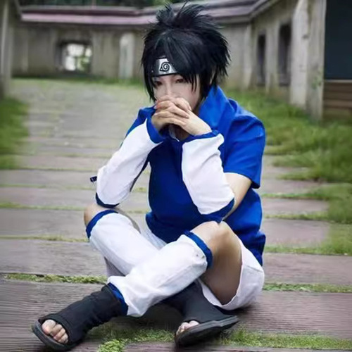 Wholesale Naruto Uzumaki Shippuden Himawari Ninja Mask Cosplay Anime Performance Costume Sasuke Teenager Set