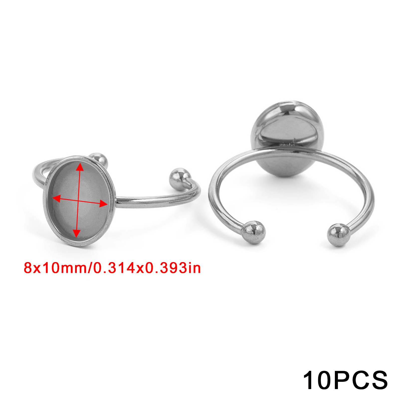 Acero inoxidable color-preservación pulido anillo titular DIY anillo plano anillo superficie horno oro incrustaciones perla apertura anillo titular Accesorios