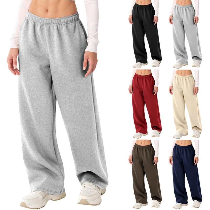 2025 Amazon's Latest European and American Style Casual Loose Jogging Pants Elastic Waist Wide Leg Pants with Flap Pocket Pantss 2025 Amazon's Latest European and American Style Casual Loose Jogging Pants Elastic Waist Wide Leg Pants with Flap Pocket Pantss