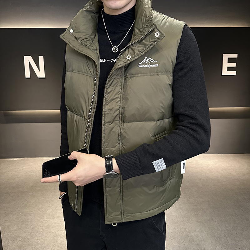 유럽 역 다운 조끼 남자 짧은 겨울 새 스타일 내부 탱크 따뜻한 웨이스트 코트 조끼 최고 패션 트렌드