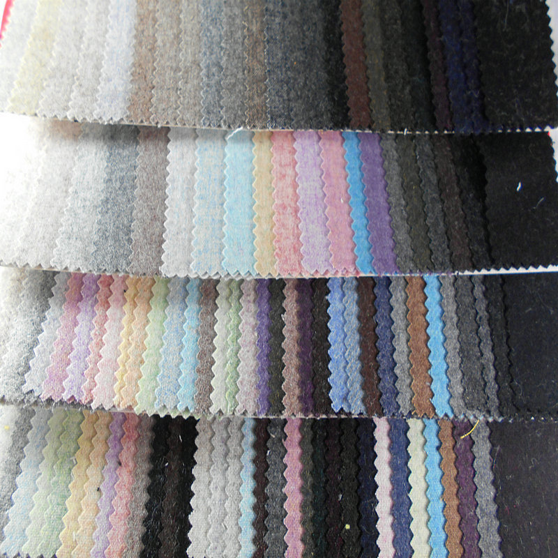 65% Wool Two-color Plain Thickeneded Flannel Wool Plain Blended Wool Autumn and Winter Suit Coat Fabric