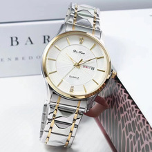 DINUO手表批发谛诺表进口机芯石英表钢带双日历情侣对表跨境货源