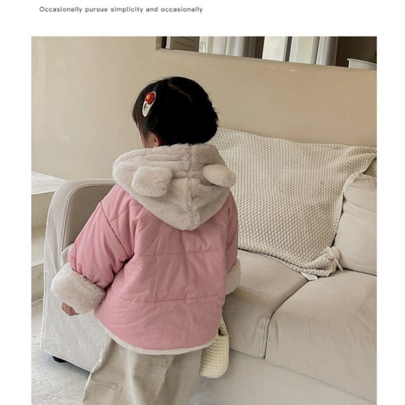 Korean Kidsren's down Jackets for Boys and Girls, Fleece-Lined and Thickeneded Hooded Warm Baby Cotton Jackets, Kidsren's Jackets, Winter Styles