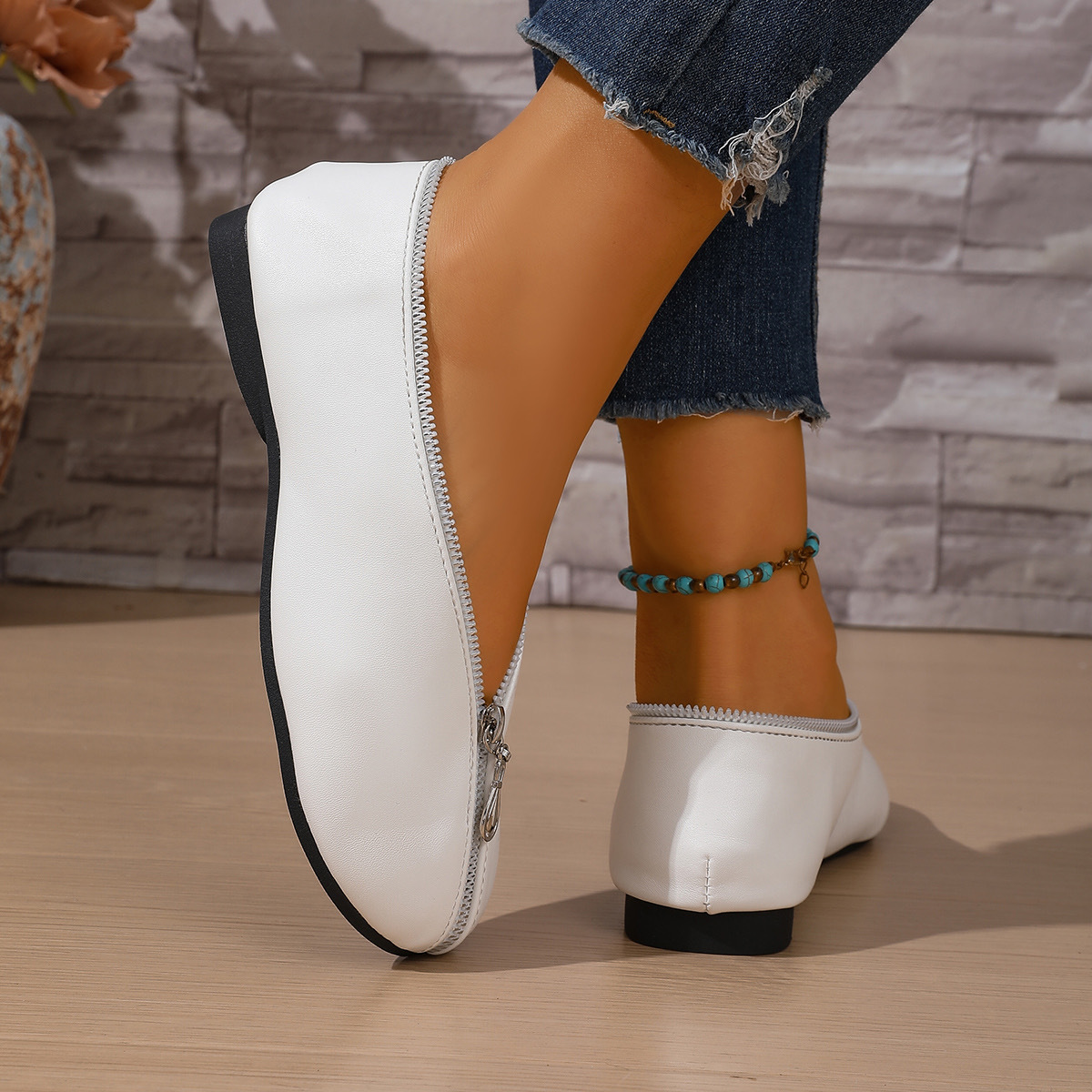 Mocassini donna comodi scarpe basse slip on con cerniera_voghion.com