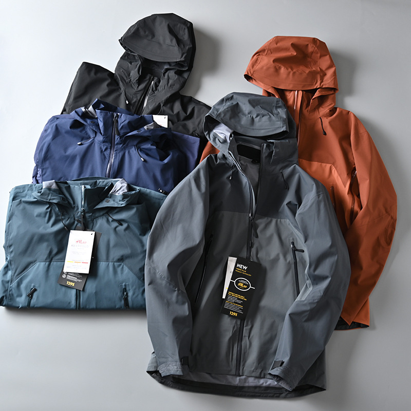 New Style for Outdoor Use! Windproof and Water-Repellent! Sv Second Generation Hard Shell Color-Blocked Laminated Rainproof Jacket for Men