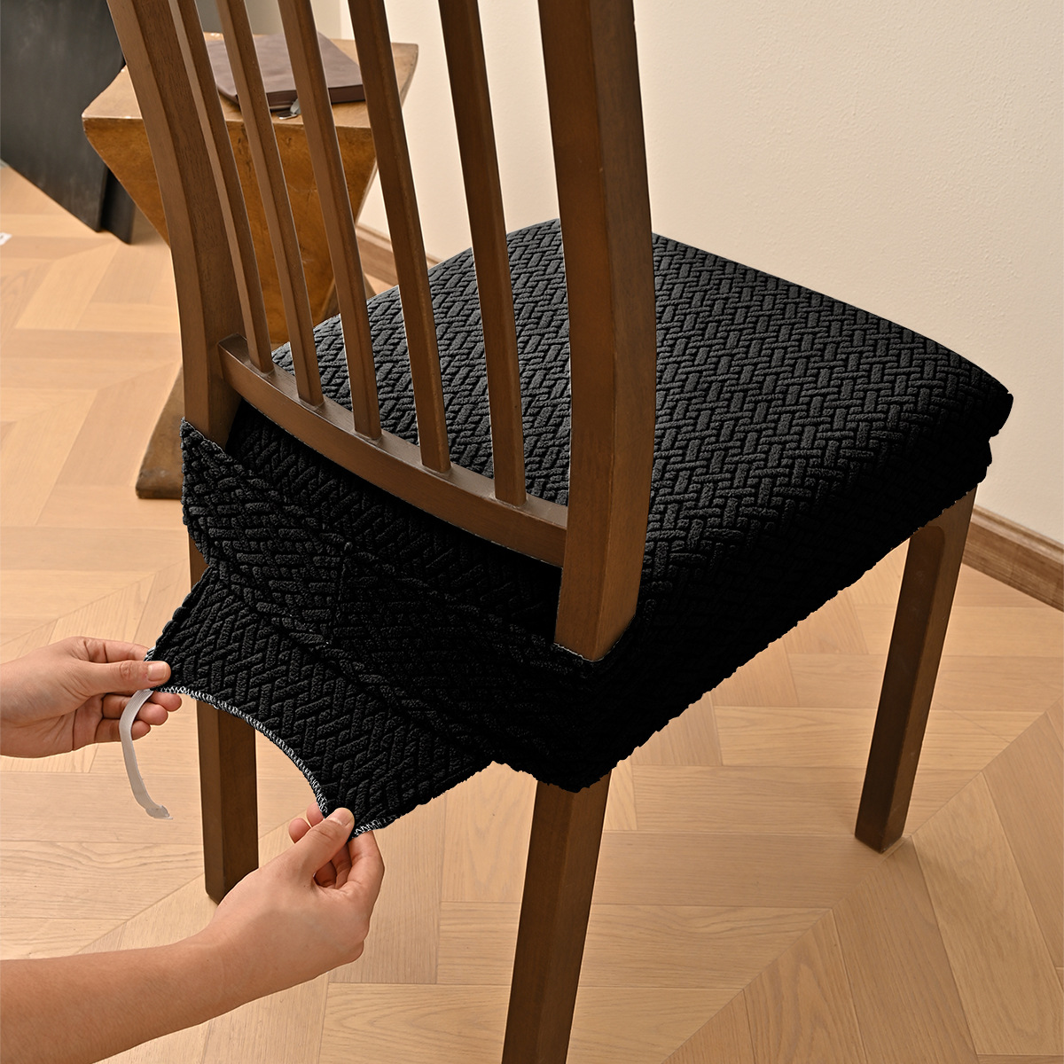 Funda de taburete elástica doble a cuadros antideslizante de Amazon con hebilla, juego de cojines de jacquard para silla, funda para silla