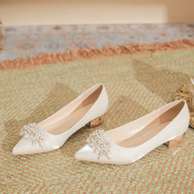 法式复古中式鞋子汉服旗袍高跟鞋女粗跟低跟鞋气质温柔晚晚鞋单鞋