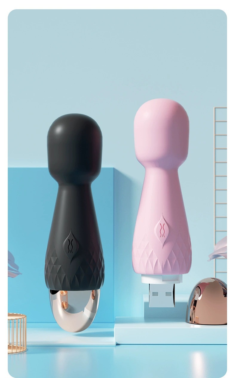 Laile Cherry Blossom Pink Mini AV Stick USB Rechargeable Silicone Adult Massager — detail image 26