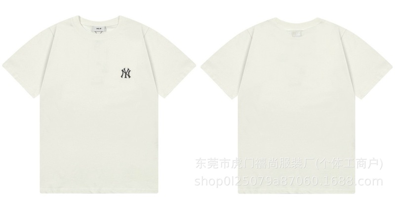 クロスボーダー25ss刺繍MLB春夏全面プリントロゴ半袖男女兼用ゆったりカジュアルTシャツ純綿快適|undefined