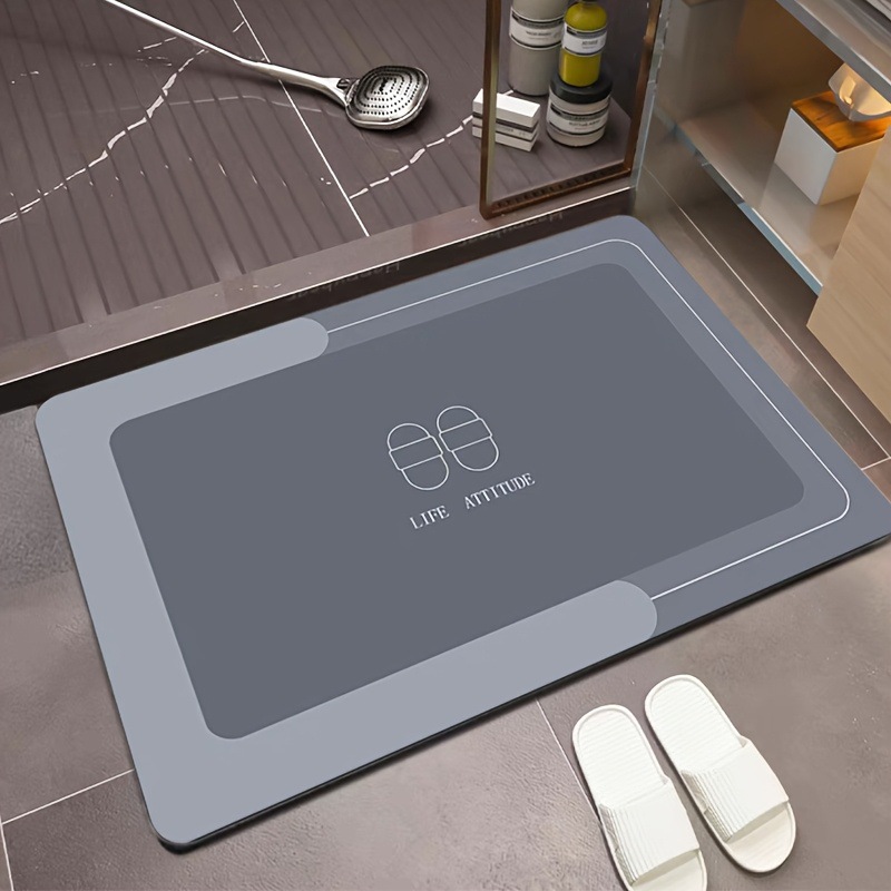 Modern Minimalist High-End Bathroom Anti-Stain Non-Slip Floor Mat, Water-Absorbent Easy-Care Foot Mat for Shower Room, Wear-Resistant Entrance Door Mat