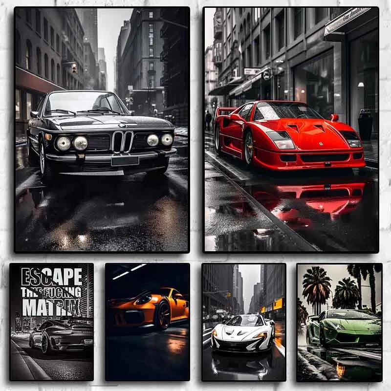 Modern Painting Cool Car Canvas Painting Poster Wall Art Living Room Modern Decorative Painting